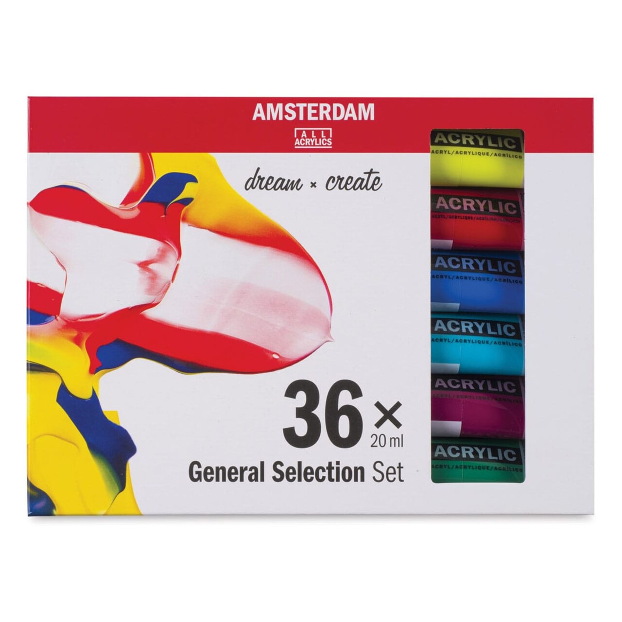 Amsterdam Standard Series Acrylics - Set of 36, Assorted Colors, 20 ml Tubes
